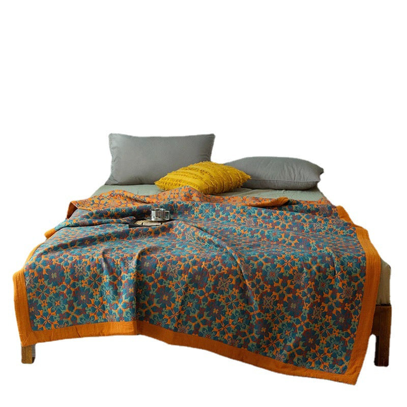 Pure Cotton Light Luxury Fil de trois couches Multi-fonctionnel Couverture Cotton Summer Qui