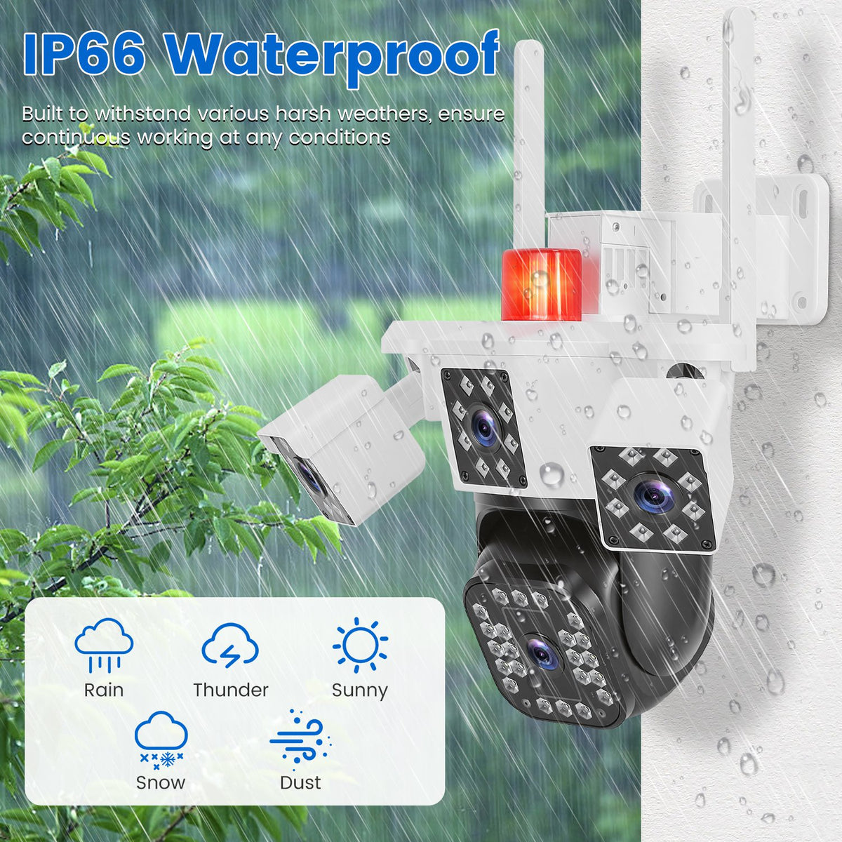 1080P HD 4-Lens Security Camera 360 Degree View WiFi Pan & Tilt Surveillance Camera With F