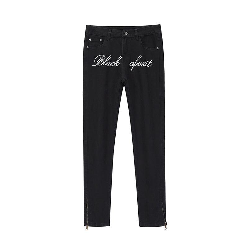 National Trendy Street Broderie rétro Jeans fente