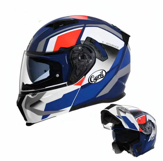 Casque de moto à double-lentilles à révélation faciale