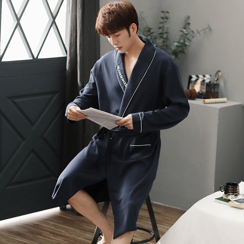 Hommes Automne Hiver Pajama Robe Plus Taille Manche longue