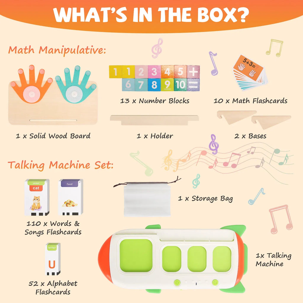 Parler des cartes Flash et du comptage des doigts Math Board Interactive Learning Toys for Kids Aged