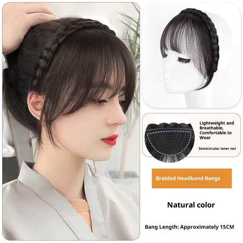 Bangs Wig Bande artificielle de cheveux de twist twist femme intégré