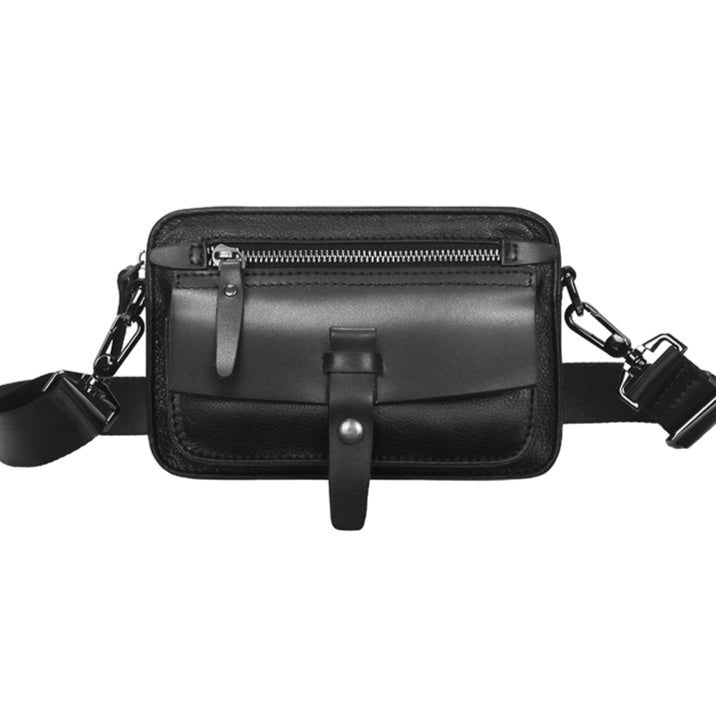 Sac à épaule multi-usages masculins en cuir de vache plein-grain