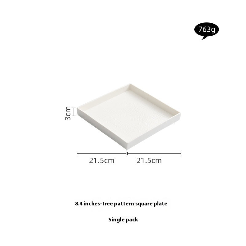 Assiette de vaisselle en plaques carrées