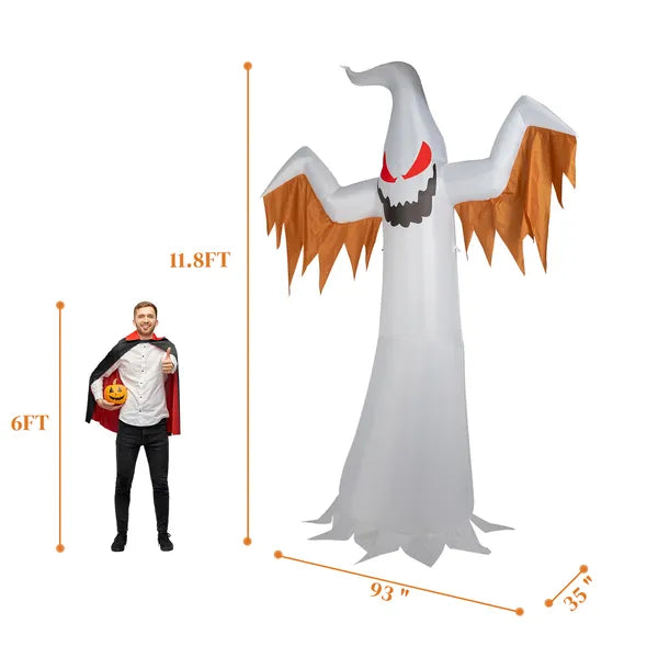 12ft 4pcs LED lumières géante Scary Fantôme Flammes et clignotant yeux rouges gonflable Halloween D