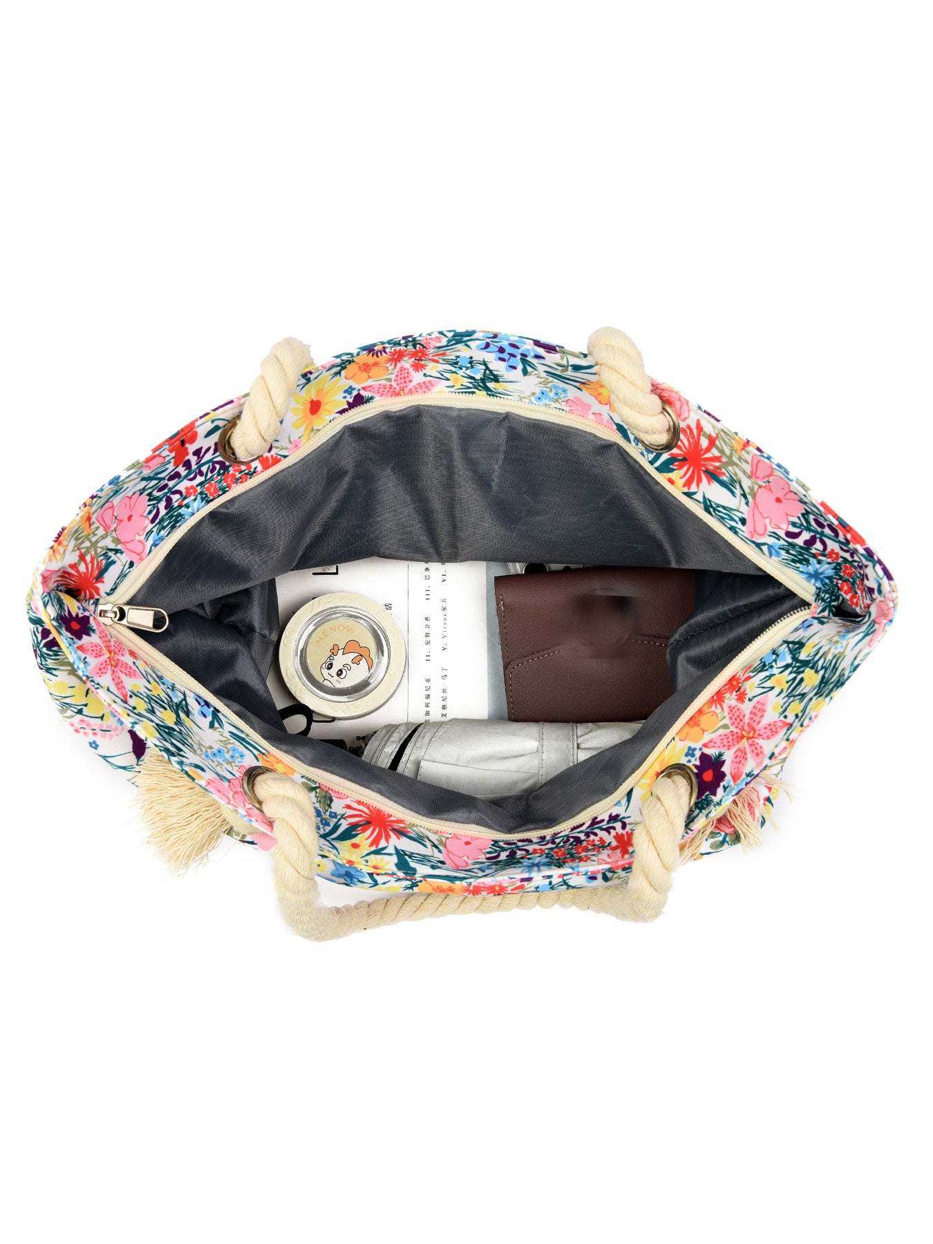 Uniquement prise en charge auto--Art Flower Pattern Sacs de plage pour les femmes