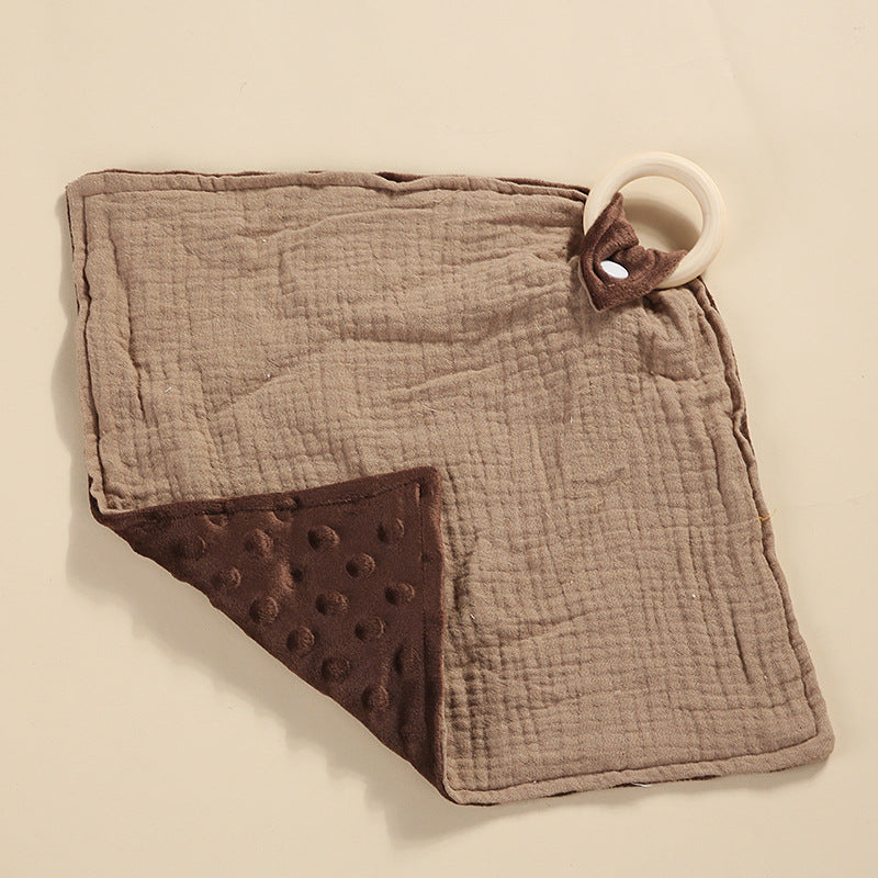 Bite anneau double couche Crêpe Serviette Saliva Baby Doll Square Serviette
