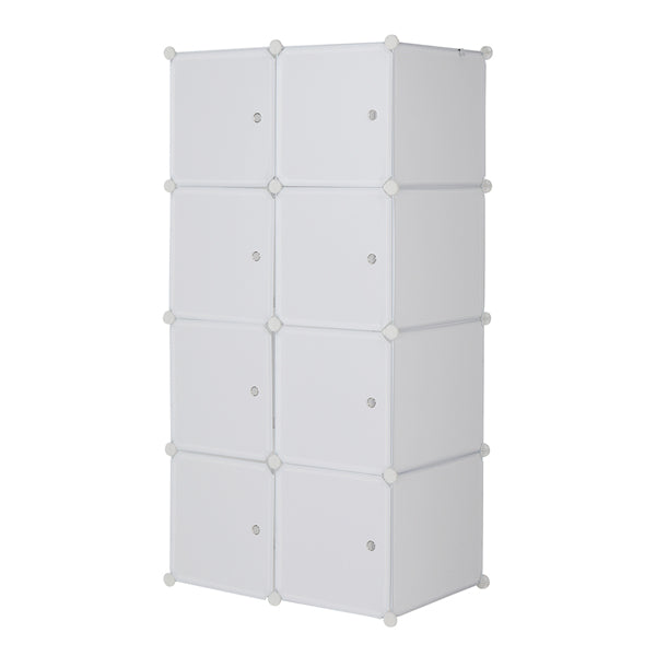 Armoire en forme de cube à 8 compartiments de 4 couches avec 1 tige suspendue