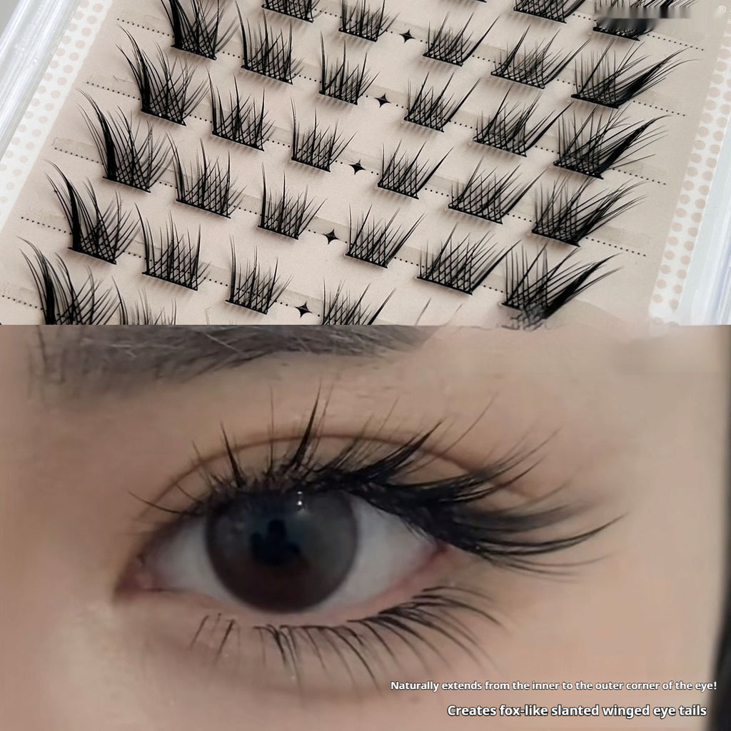 Style Fox Colle libre faux cils volent Diagonally épais et courbé naturellement