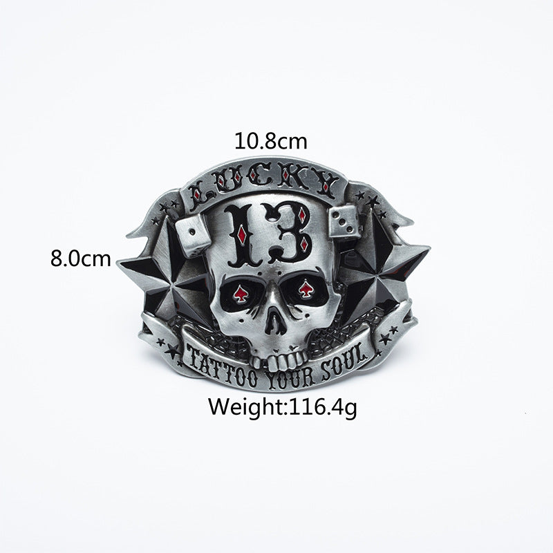 Trendy Ceinture en cuir homme Skull Skateboard Buckle