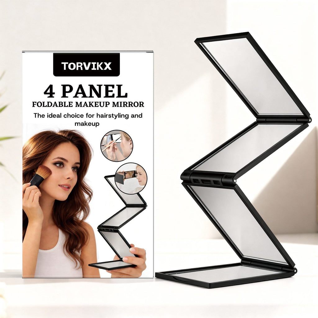 Miroir de maquillage pliant à quatre panneaux TORVIKX