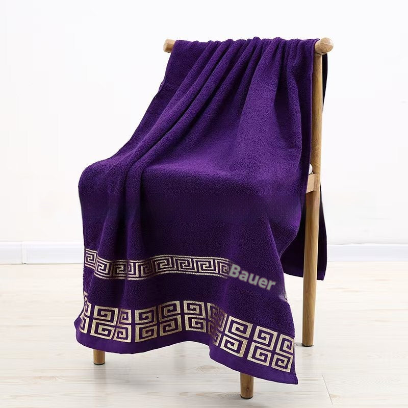 Large Satin Jacquard Beach Serviette de bain en coton