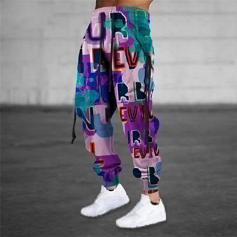 Pantalon retro Harem drawstring élastique avec imprimé animal 3D pour hommes Pantalons athlétique