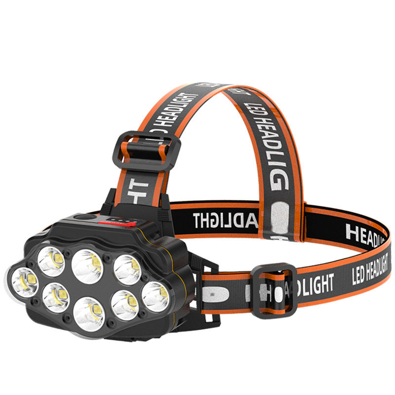 8LED Strong Light Phare de pêche de nuit rechargeable