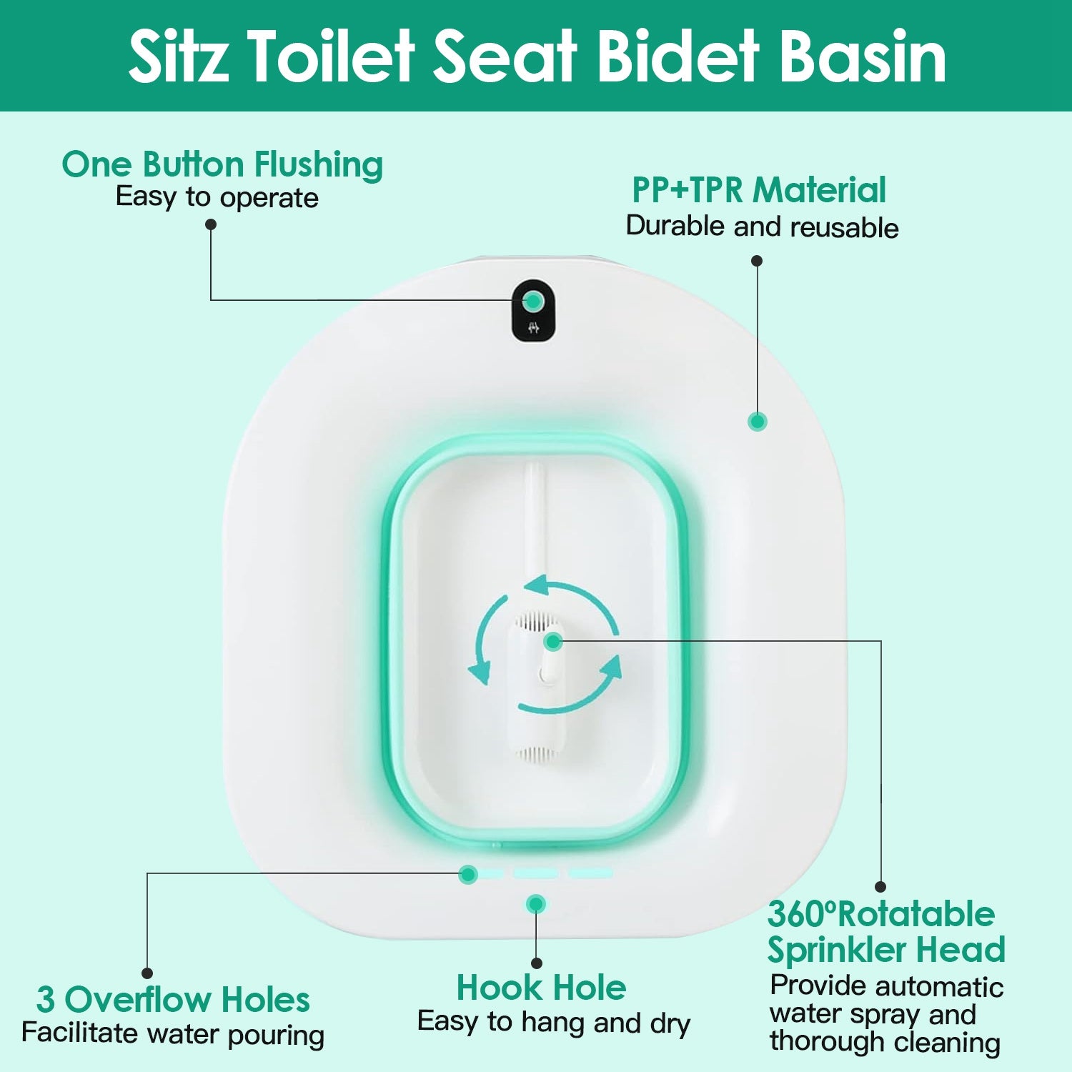 1Pc pliable postpartum Soin Basin Sitz Toilette Siège Bidet Basin Batterie Powered Toilettes