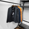 Veste Zip Up sans couture sans couture pour hommes High Density Knit Stand Collar Casual Light Business O