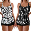 Maillot de bain retro floral à deux pièces de taille Plus