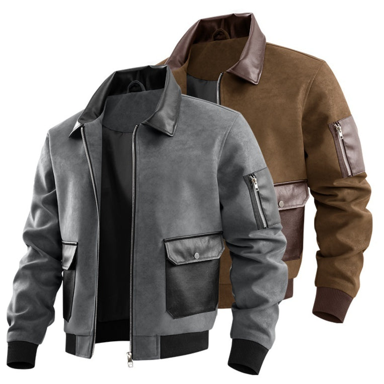 Homme Patchwork Texture Lapel Veste