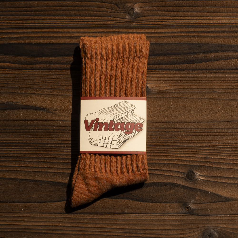 Chaussettes longues américaines Retro style japonais pour homme