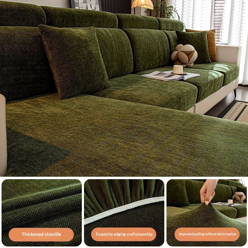 Simple, épais Chenille Heringbone Canapé Couverture qui n'attire pas les cheveux