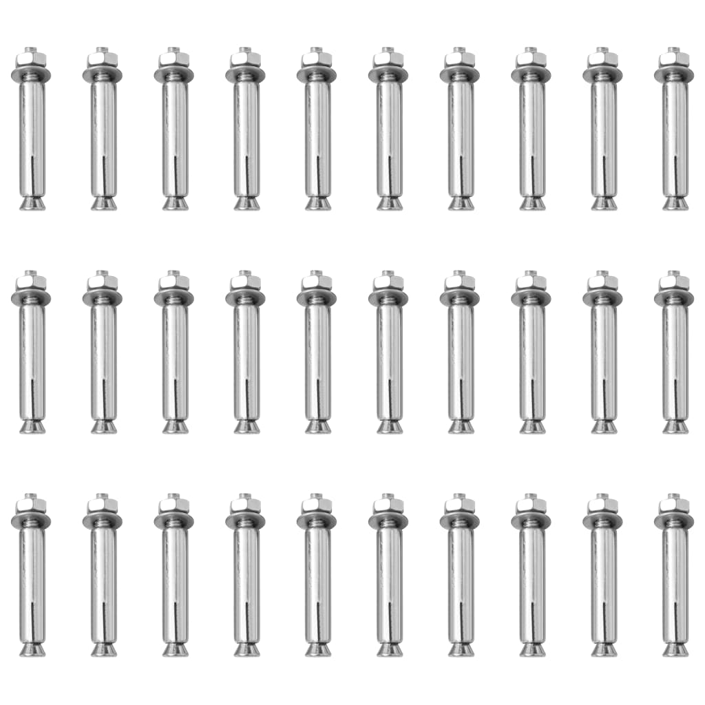 Bollards, 10 pièces, avec chaîne, 75 cm