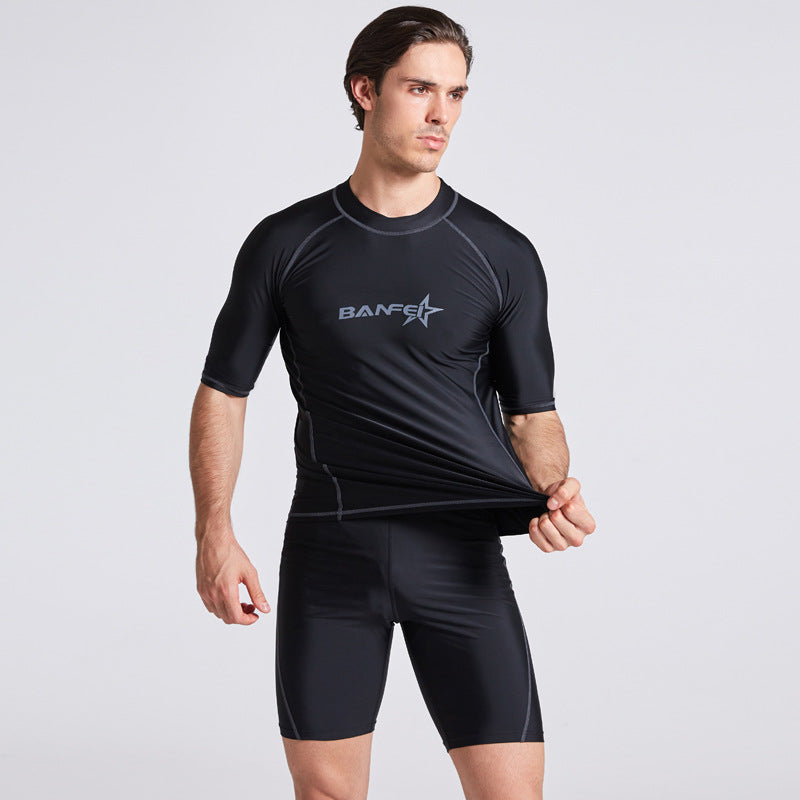 Maillot de bain à moitié manches à séchage rapide Snorkeling Surf Maillot de bain