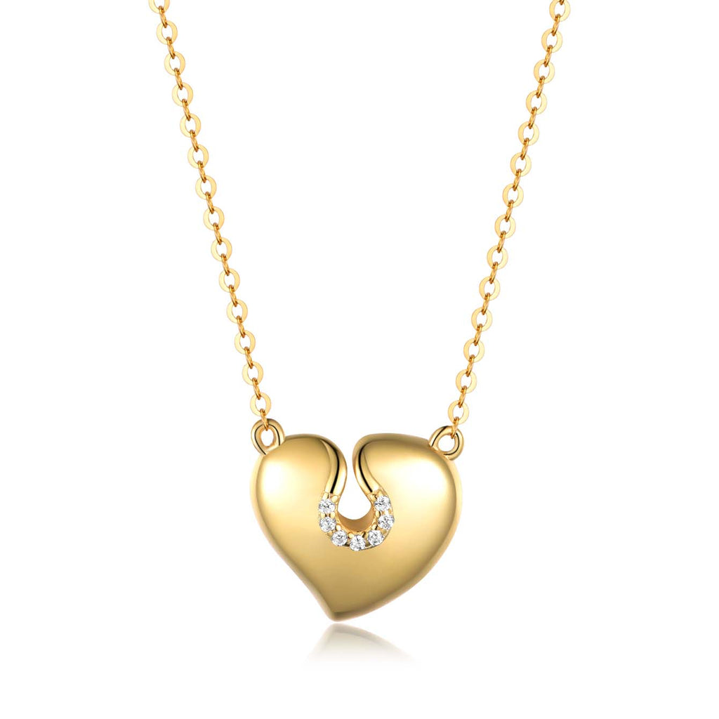 S925 Argent plaqué Or Coeur 7-Stone Collier de Moissanite 46cm D Couleur VVS1 GRA certifié