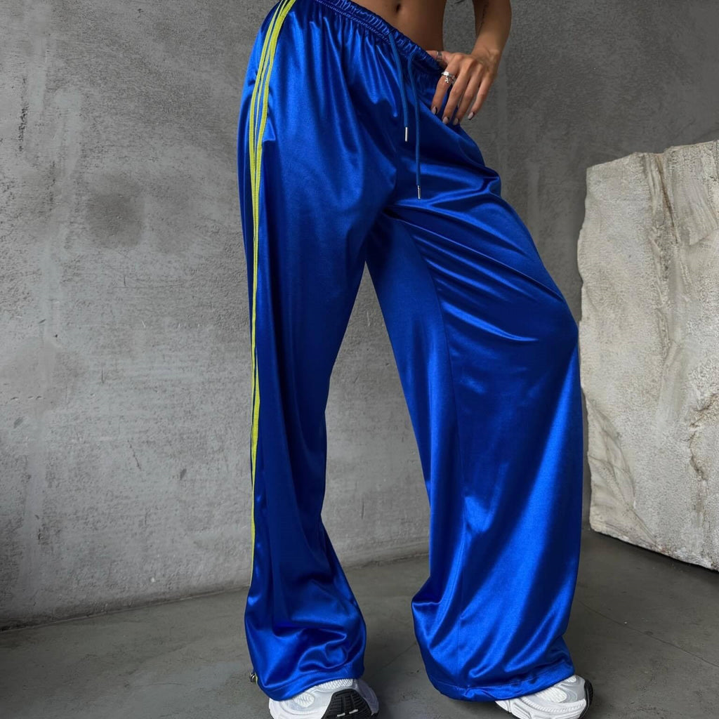 Casual Street-style Lace-up Pantalons à trois rayures