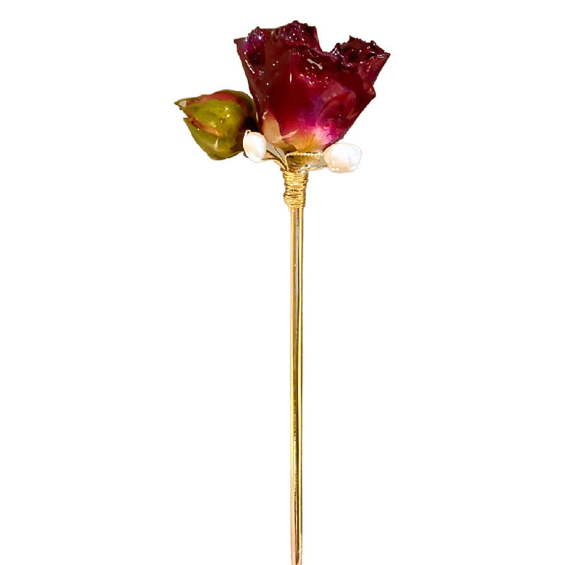 Rétro Rose Pearl Épin à cheveux de style chinois