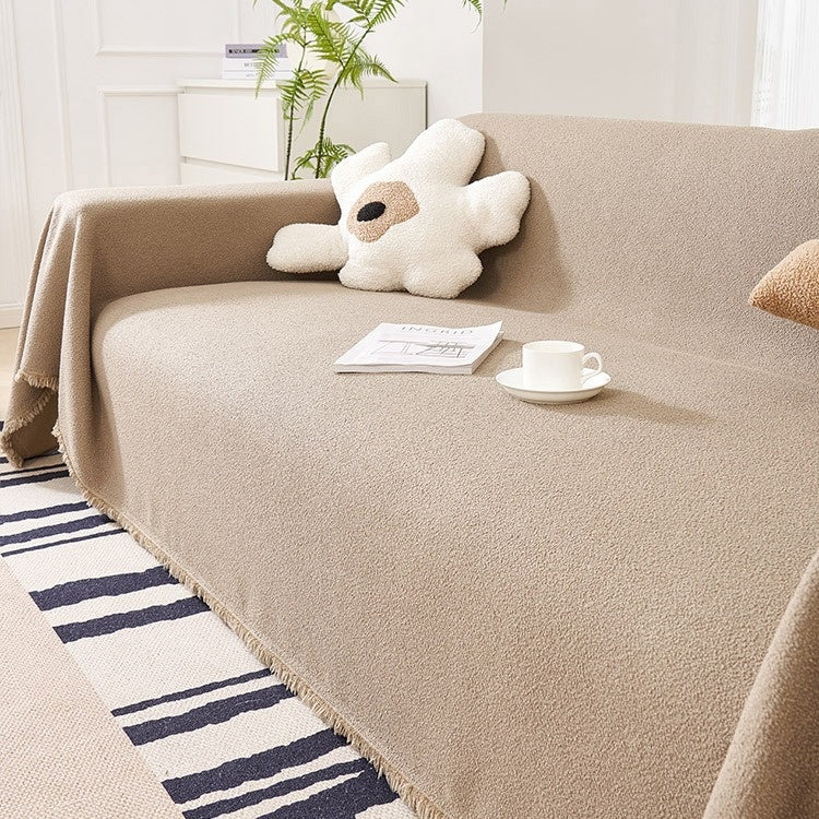 Sets de housse de canapé imperméable Teddy Plush de serviettes quatre saisons universel antidérapant