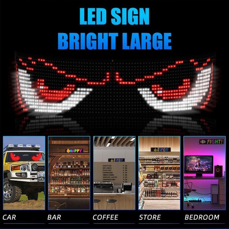 12x59CM Pour Camion-Specific Devil's Eye LED-Screen voiture lumière des yeux lampe dynamique