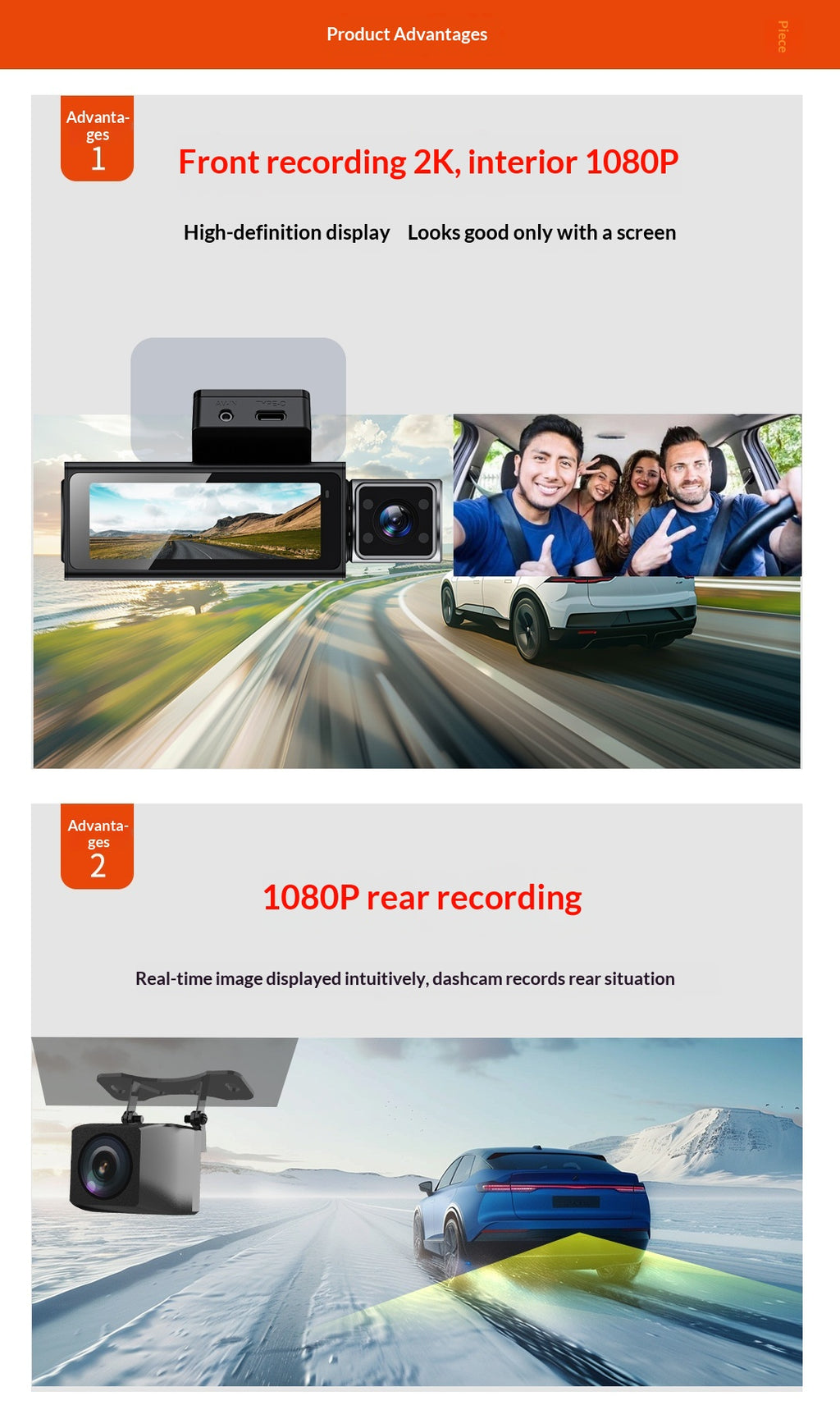 Trois versions de 4K haute définition voiture Dashcam