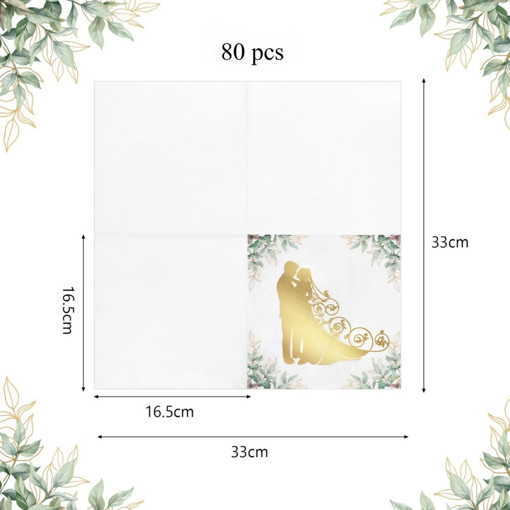 Ensemble de 80 pièces de serviettes de décoration de table de mariage