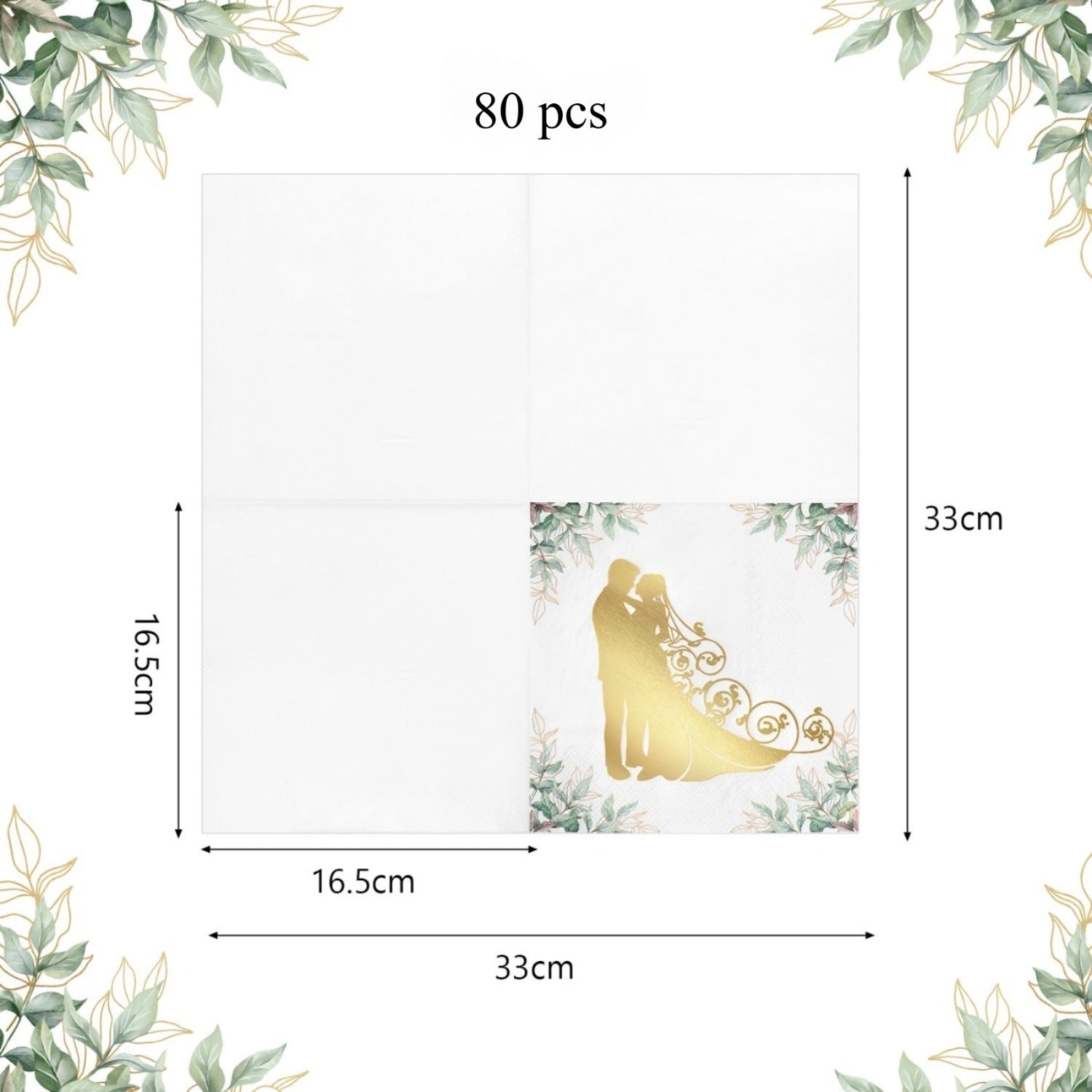 Ensemble de 80 pièces de serviettes de décoration de table de mariage