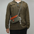 Minimalist Niche Artistic Street-Style Vintage Pure Cotton Canvas Crossbody Sac