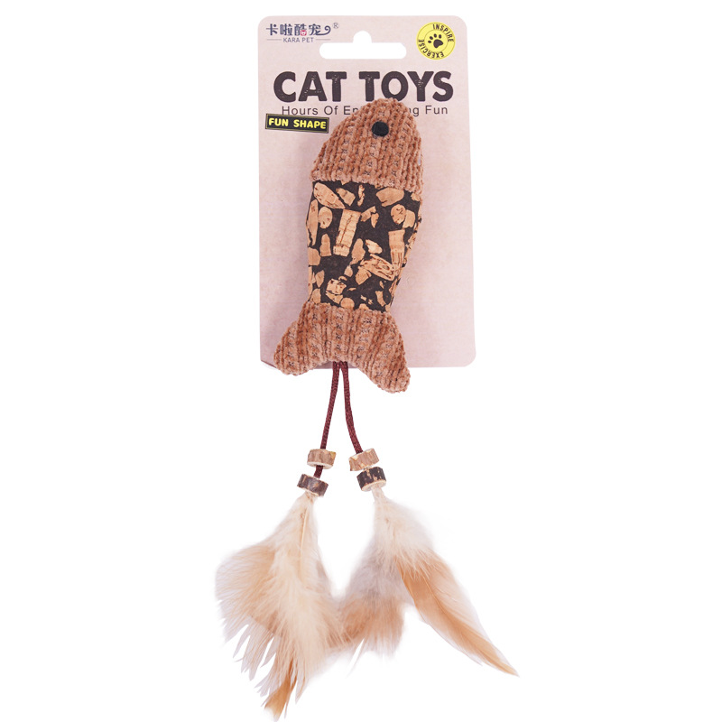 Jouets de chat, baguette de chat auto-amusante avec Catnip et plumes pour le soulagement de l'ennui, Bite-résistan