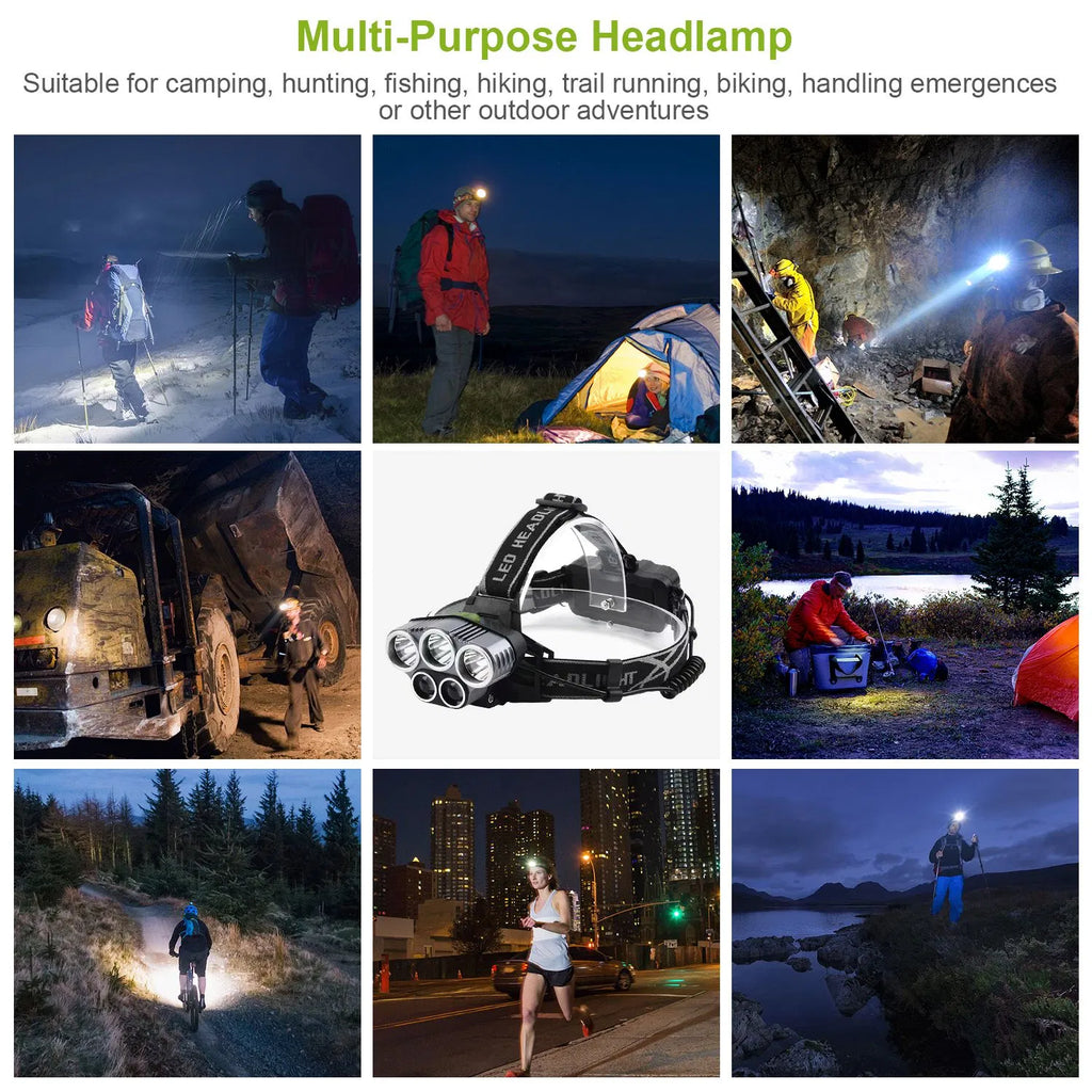 Projecteur rechargeable 20000 Lumen LED phare 6 modes Projecteur de phare pour Camping Cy