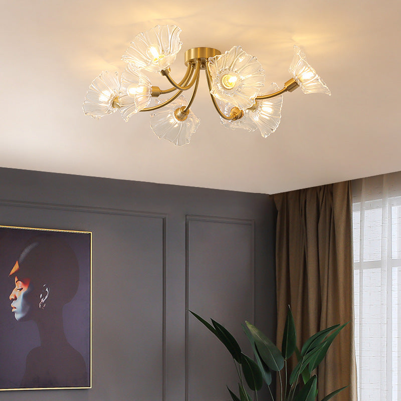 Lustre de style américain en cuivre massif