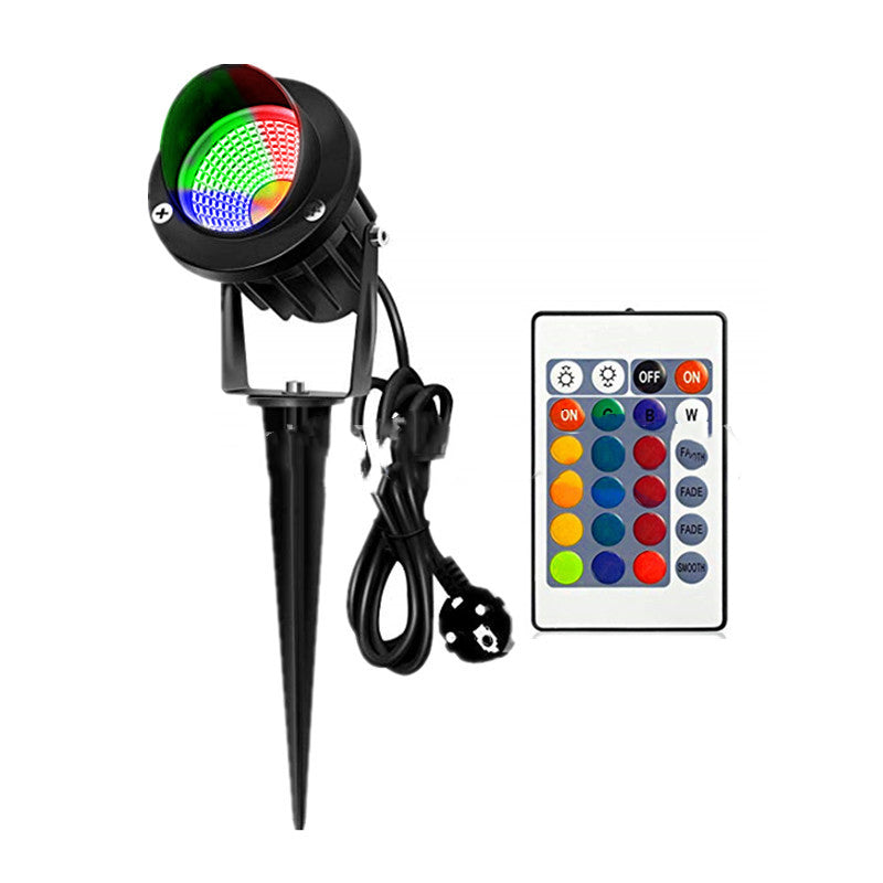 Lampe 10W Rgb à gazon à distance de contrôle coloré Lampe d'arbre extérieur