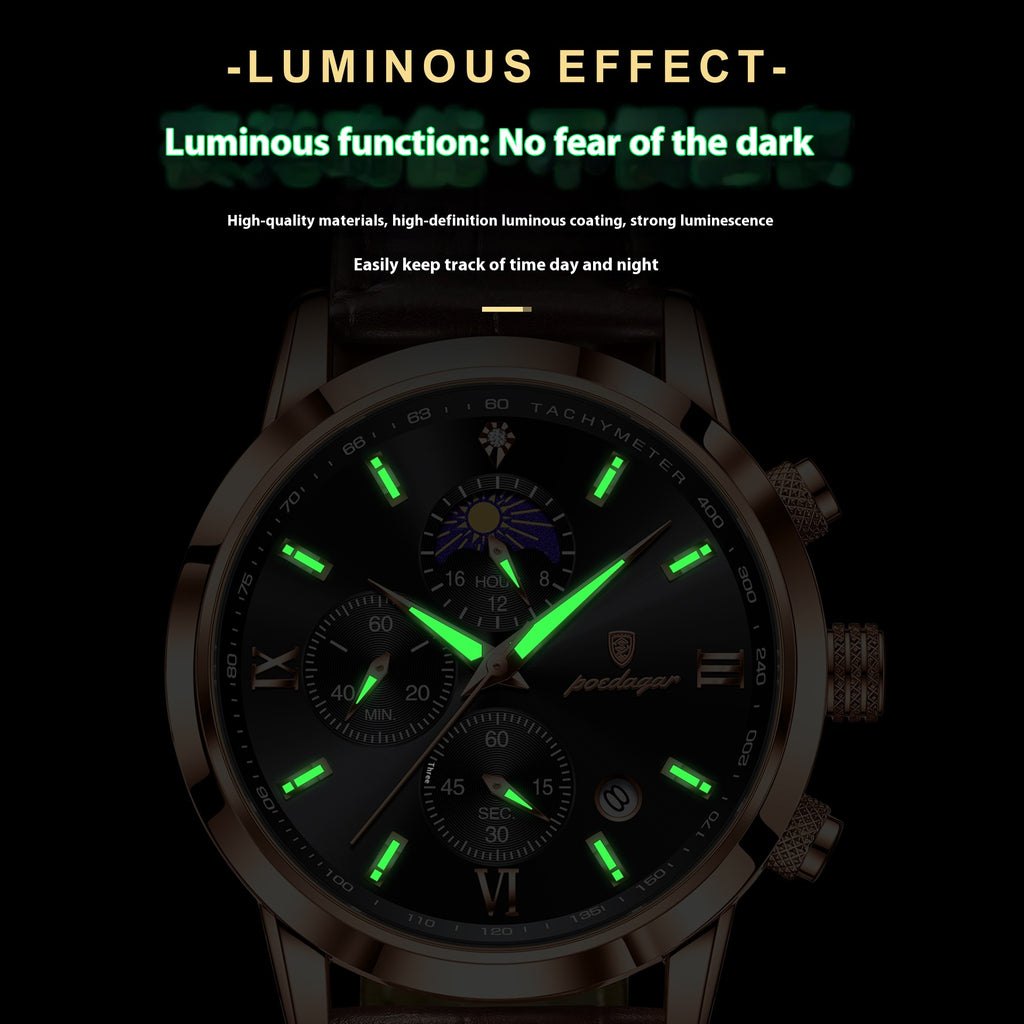 Montre masculine multi-fonctions sport Timing Lune Phase
