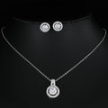 Ensemble de collier de disque Zircon deux pièces