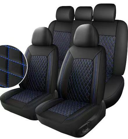 Housse siège voiture cuir PU, finition matelassée motif losanges