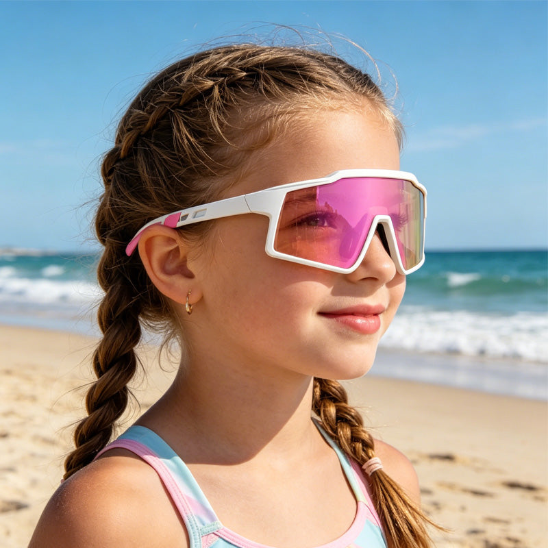 Lunettes de vélo polarisé pour enfants pour adolescents Sports de plein air et plein air