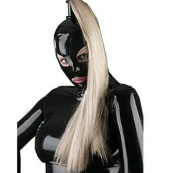 Couverture tête de masque en caoutchouc latex avec wig Role Play