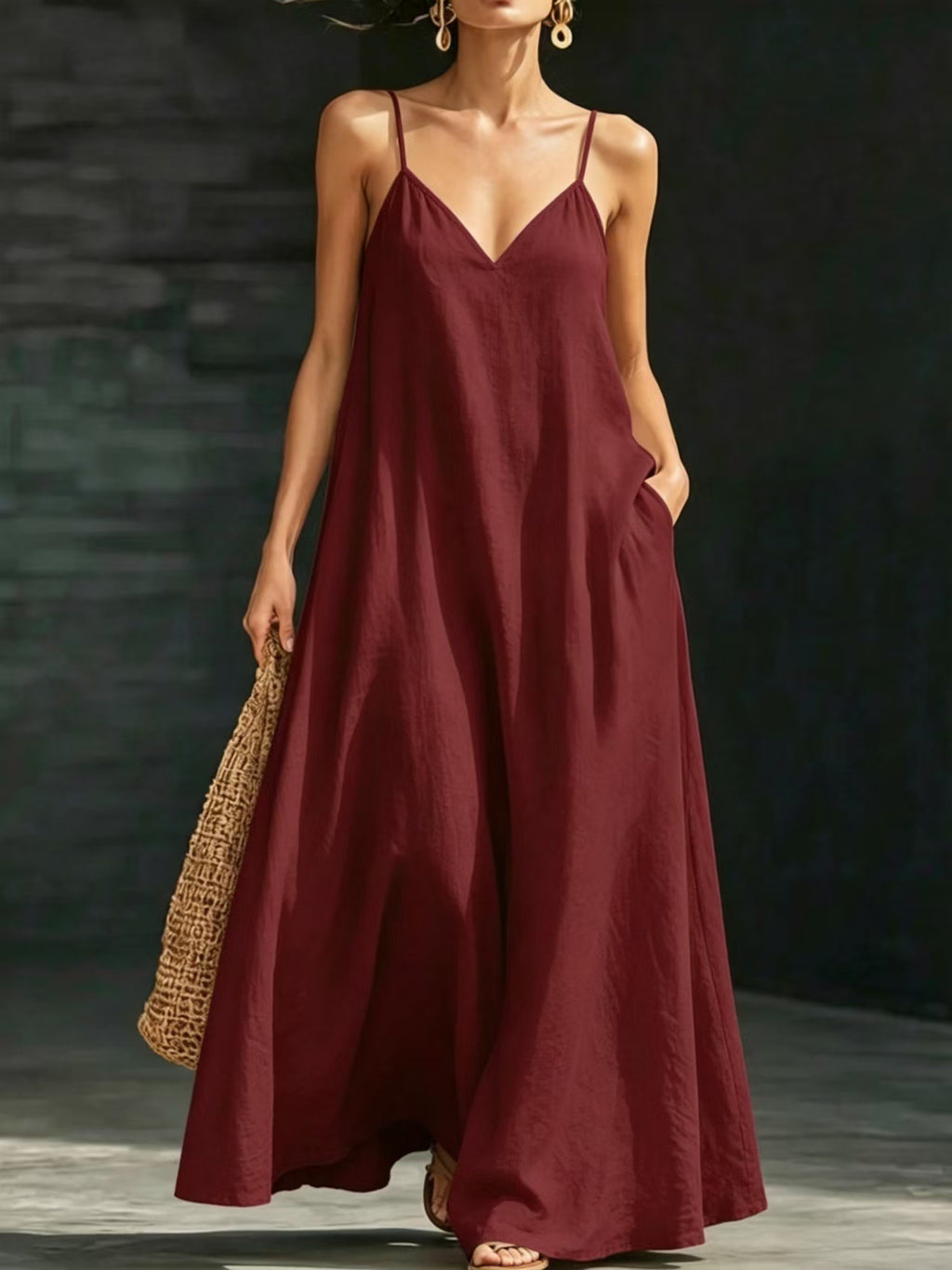 Summer Arrival V-Neck Bracelet Maxi Dress