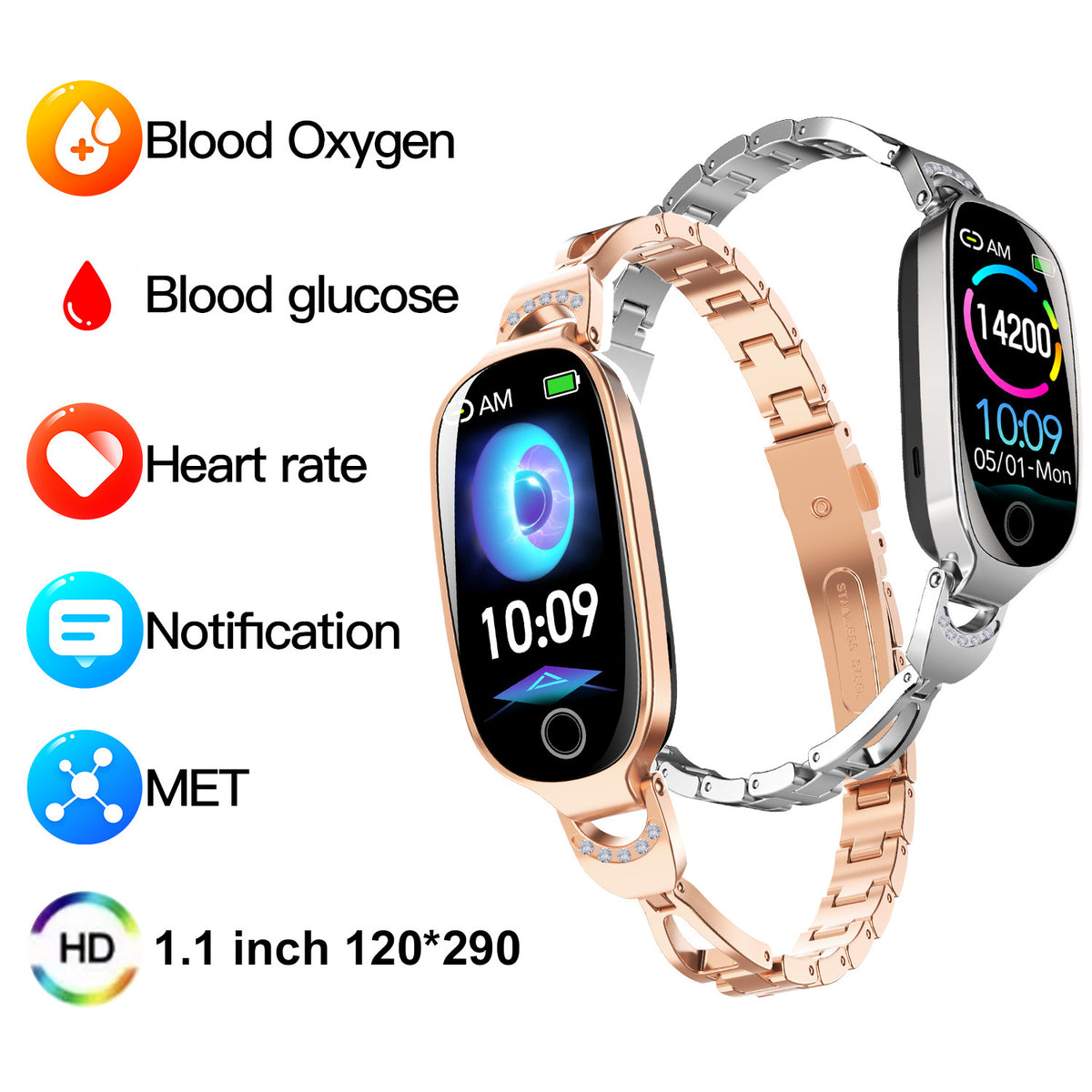 Rappel menstruel non invasif de la montre intelligente pour les femmes