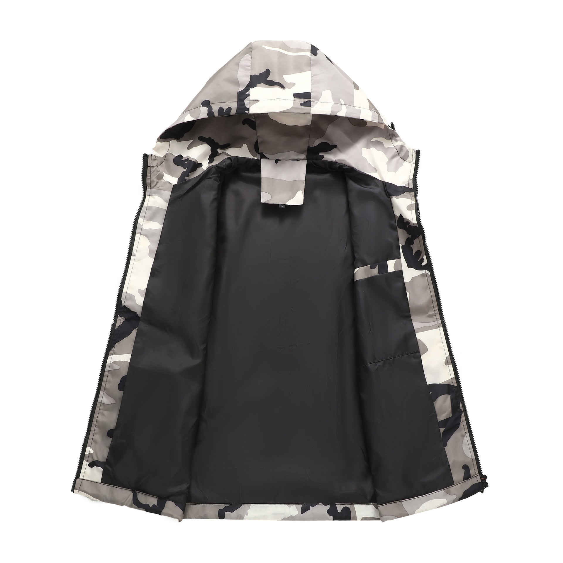 Veste à capuche à la mode avec poches de patch sur les coutures latérales