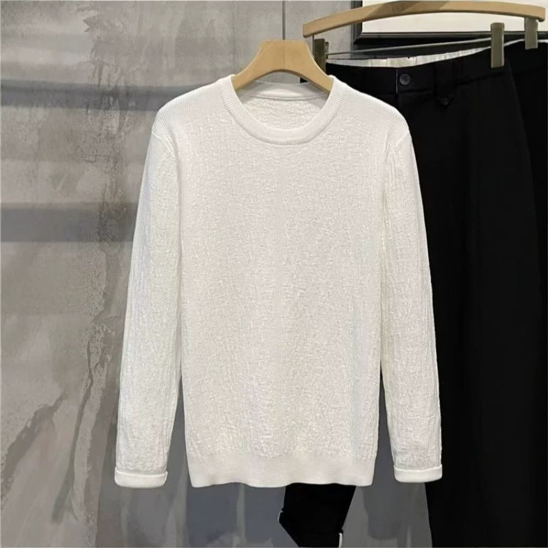 Chandail de base Jacquard à col solide pour hommes SpringAutomn