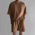 Short de sport à manches courtes Terry Casual ronde hommes